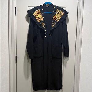 Michael Simon Black Cape with Gold and Orange Details